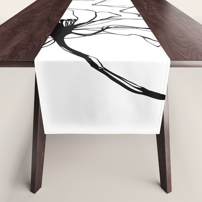 Bold Line Art Flowers Table Runner Gallery Image 1