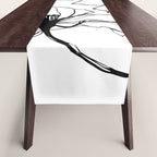 Bold Line Art Flowers Table Runner Gallery Image 1