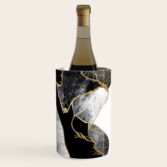 Minimal Black and Gold Mountains Wine Chiller Gallery Image 1