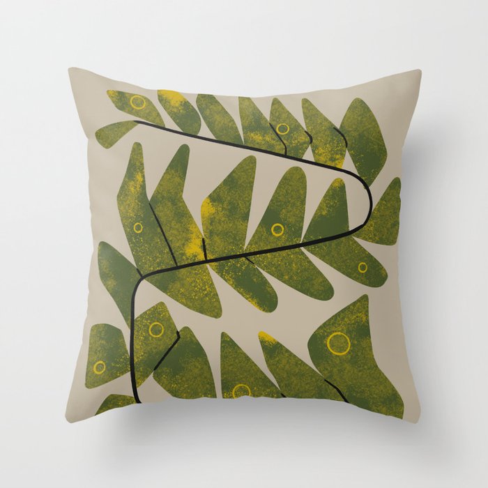 Snaky Fern Throw Pillow Gallery Image 6