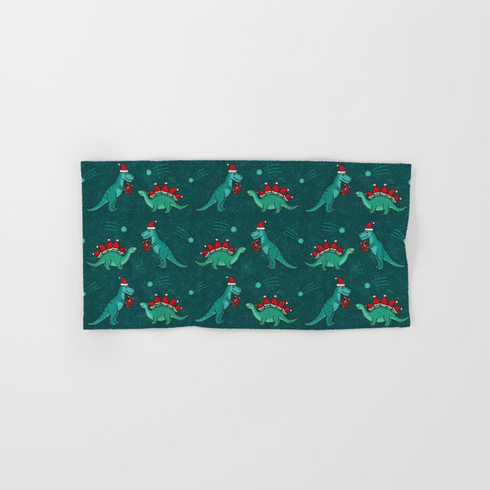 Cute Christmas Dinosaurs Dinos Dinosaur Bath Towel Gallery Image 1