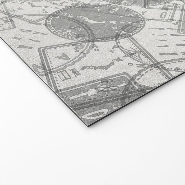 Vintage Tokyo Japan Postmark Pattern Welcome Mat Gallery Image 2
