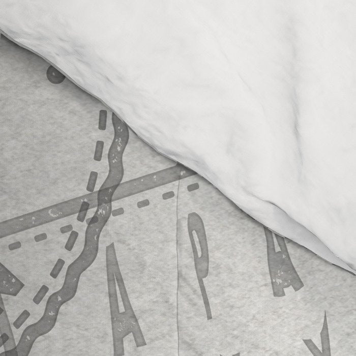 Vintage Tokyo Japan Postmark Pattern Comforter Gallery Image 4