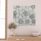 Vintage Tokyo Japan Postmark Pattern Wall Tapestry Gallery Image 2