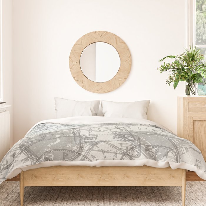 Vintage Tokyo Japan Postmark Pattern Duvet Cover Gallery Image 3