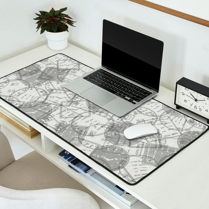 Vintage Tokyo Japan Postmark Pattern Desk Mat Gallery Image 2