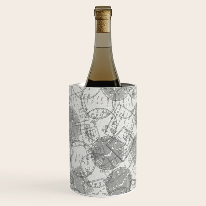 Vintage Tokyo Japan Postmark Pattern Wine Chiller Gallery Image 3