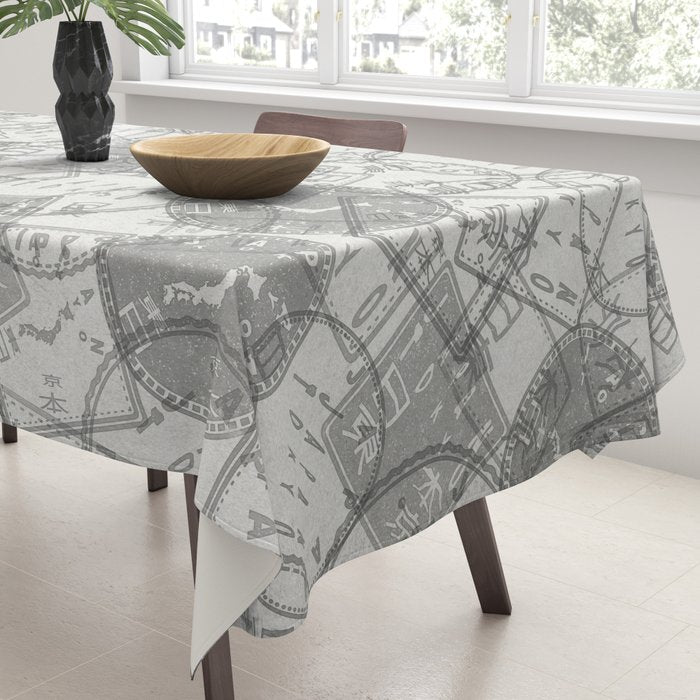 Vintage Tokyo Japan Postmark Pattern Tablecloth Gallery Image 3
