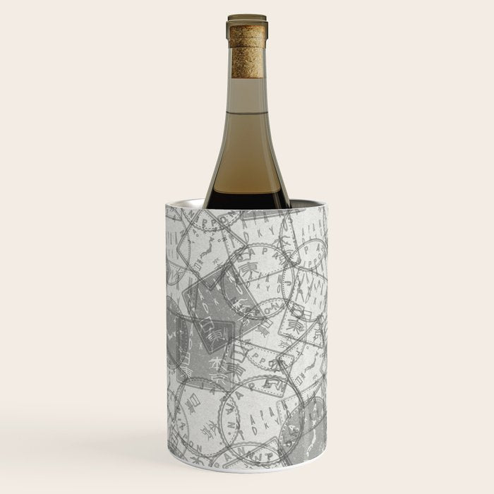 Vintage Tokyo Japan Postmark Pattern Wine Chiller Gallery Image 2