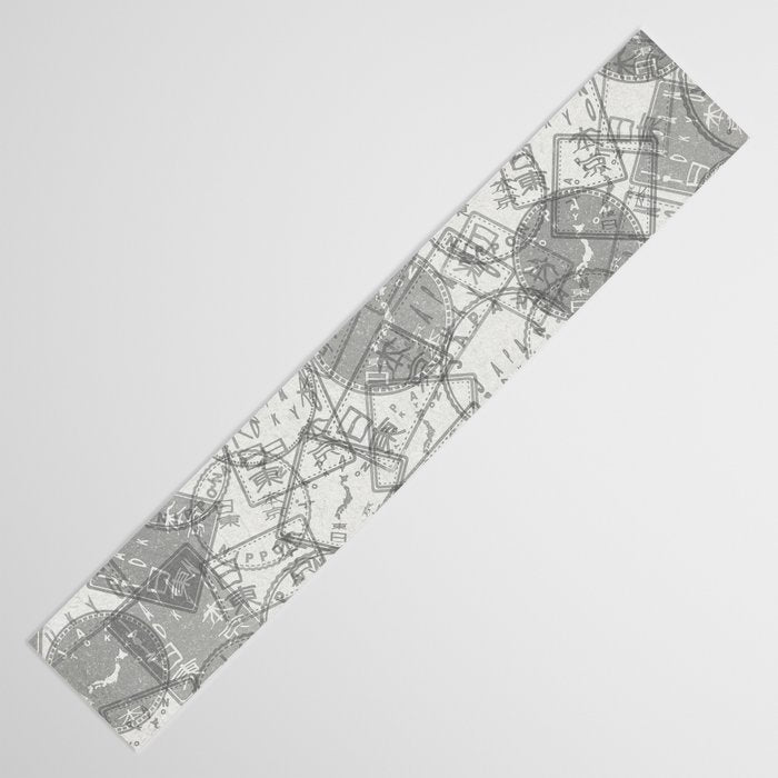 Vintage Tokyo Japan Postmark Pattern Table Runner Gallery Image 3