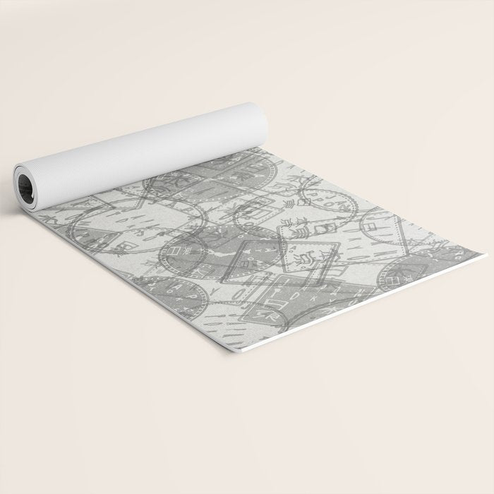 Vintage Tokyo Japan Postmark Pattern Yoga Mat Gallery Image 2