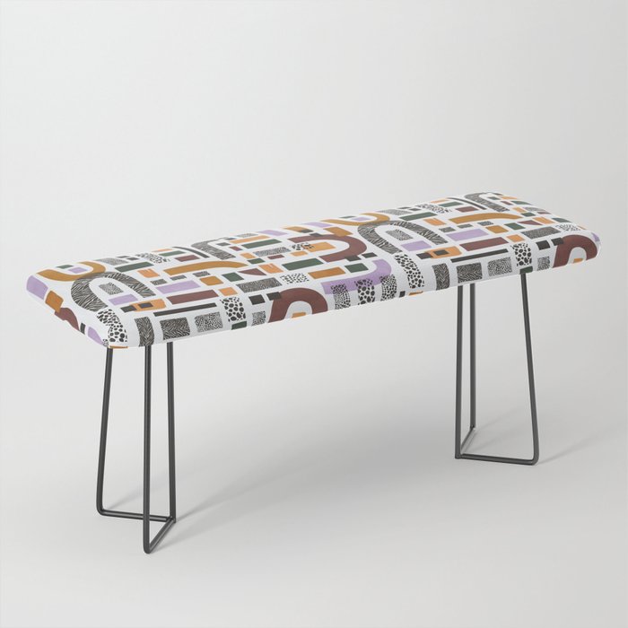 Shapes and animal print C Bench Gallery Image 1