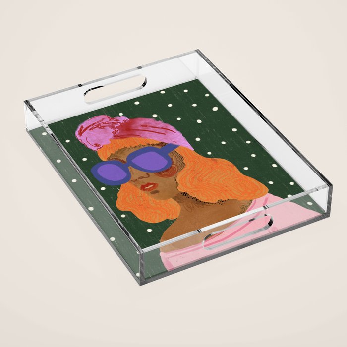 Girl Wearing Turban Acrylic Tray Gallery Image 1