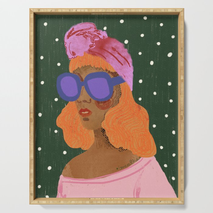 Girl Wearing Turban Serving Tray Gallery Image 1