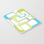 Mid-Century Modern Rectangle Design Blue Green and Gray Notebook Gallery Image 3