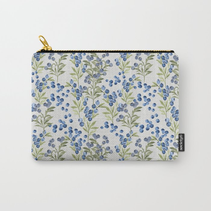 âWild Blueberryâ- Botanical Pattern (1) Carry All Pouch Gallery Image 1