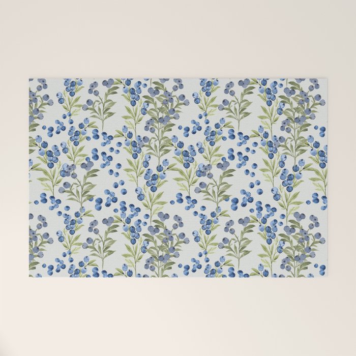 âWild Blueberryâ- Botanical Pattern (1) Welcome Mat Gallery Image 1