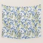 âWild Blueberryâ- Botanical Pattern (1) Wall Tapestry Gallery Image 4