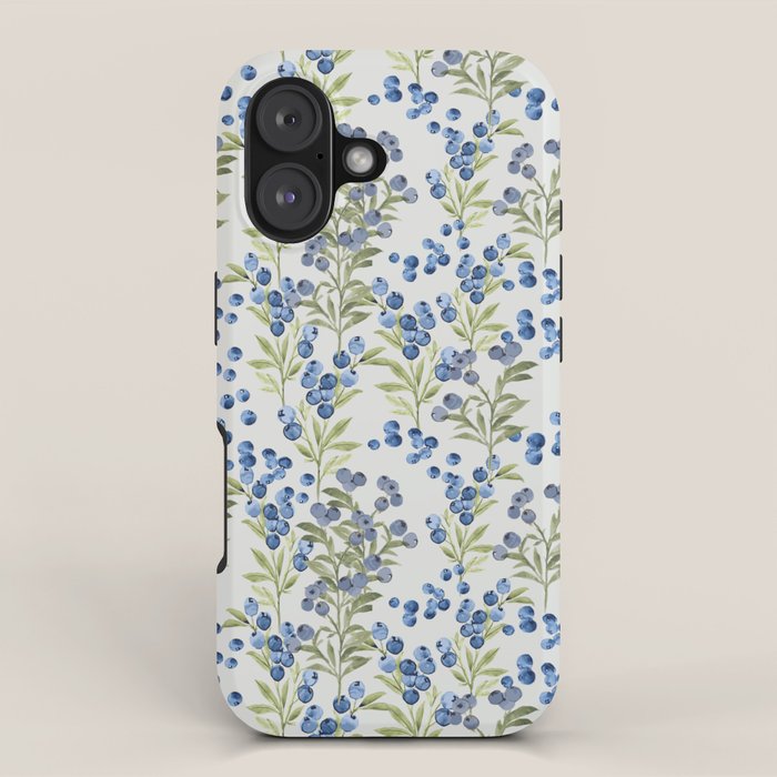âWild Blueberryâ- Botanical Pattern (1) iPhone Case Gallery Image 1