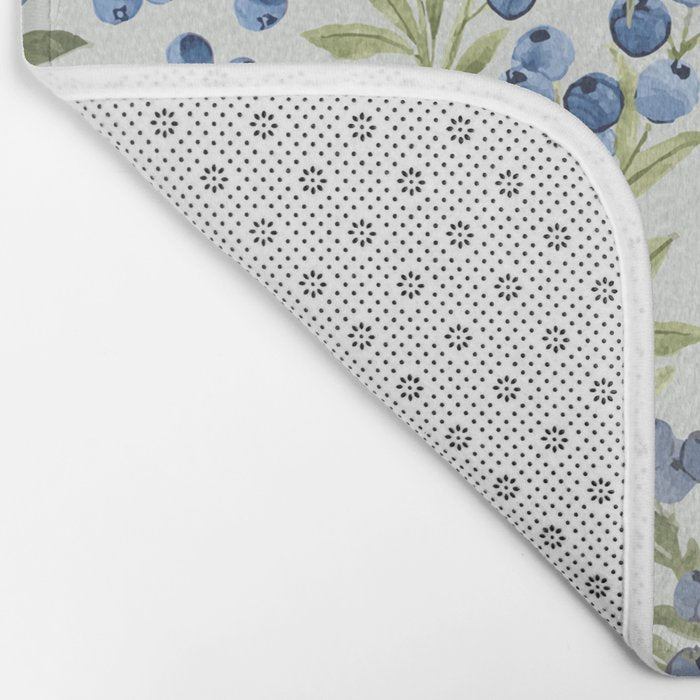 âWild Blueberryâ- Botanical Pattern (1) Bath Mat Gallery Image 2
