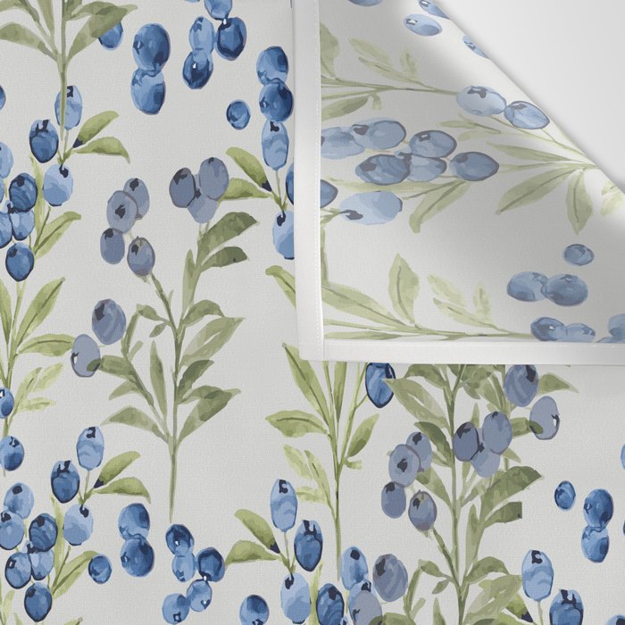 âWild Blueberryâ- Botanical Pattern (1) Wall Tapestry Gallery Image 3