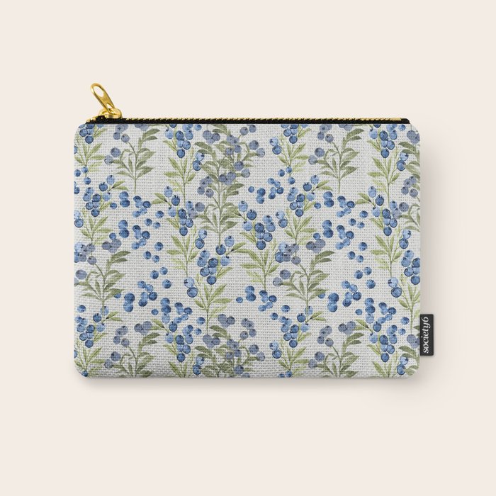 âWild Blueberryâ- Botanical Pattern (1) Carry All Pouch Gallery Image 1