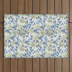 âWild Blueberryâ- Botanical Pattern (1) Outdoor Rug Gallery Image 1