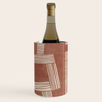 Terracotta Cream Digital Linocut Boho Artwork Wine Chiller Gallery Image 2