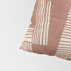 Terracotta Cream Digital Linocut Boho Artwork Pillow Sham Gallery Image 4