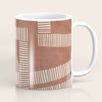 Terracotta Cream Digital Linocut Boho Artwork Coffee Mug Gallery Image 1