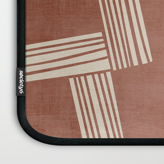 Terracotta Cream Digital Linocut Boho Artwork Laptop Sleeve Gallery Image 3