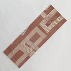 Terracotta Cream Digital Linocut Boho Artwork Yoga Mat Gallery Image 1
