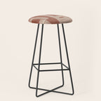 Terracotta Cream Digital Linocut Boho Artwork Stool Gallery Image 1
