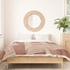 Terracotta Cream Digital Linocut Boho Artwork Duvet Cover Gallery Image 3