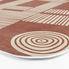 Terracotta Cream Digital Linocut Boho Artwork Bath Mat Gallery Image 3