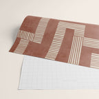 Terracotta Cream Digital Linocut Boho Artwork Wrapping Paper Gallery Image 2