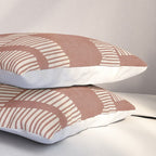 Terracotta Cream Digital Linocut Boho Artwork Pillow Sham Gallery Image 3