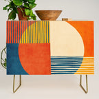 Colorful Bold Geometric Original Artwork Credenza Gallery Image 1