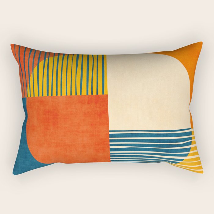 Colorful Bold Geometric Original Artwork Rectangular Pillow Gallery Image 1