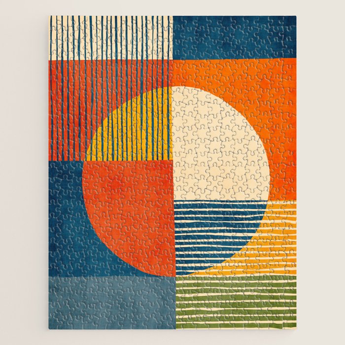 Colorful Bold Geometric Original Artwork Jigsaw Puzzle Gallery Image 1