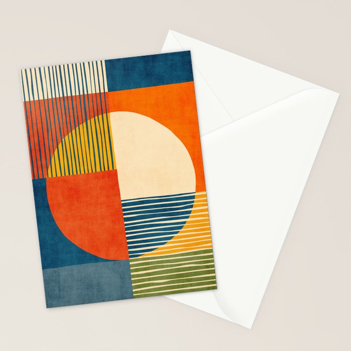 Colorful Bold Geometric Original Artwork Stationery Card Gallery Image 2