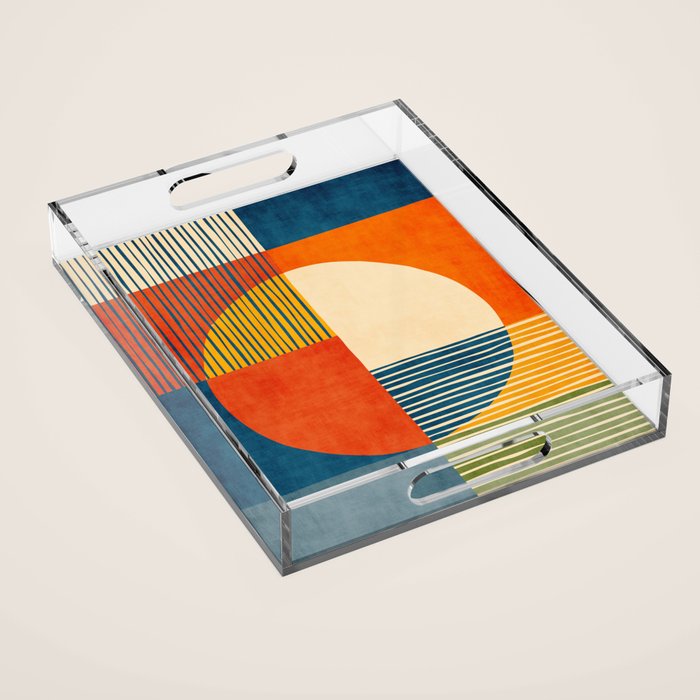 Colorful Bold Geometric Original Artwork Acrylic Tray Gallery Image 1