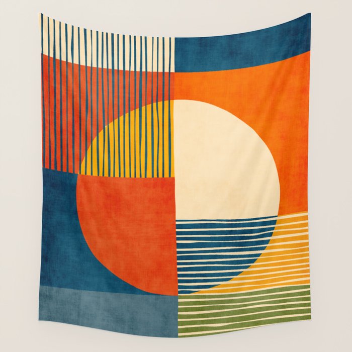 Colorful Bold Geometric Original Artwork Wall Tapestry Gallery Image 4