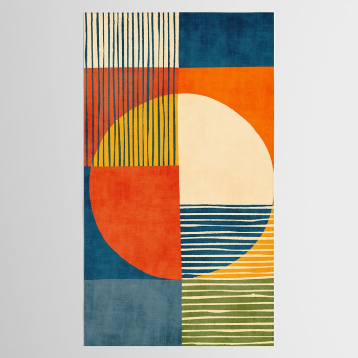 Colorful Bold Geometric Original Artwork Tablecloth Gallery Image 2