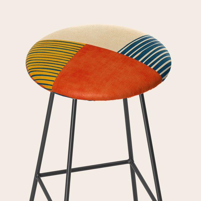 Colorful Bold Geometric Original Artwork Stool Gallery Image 2