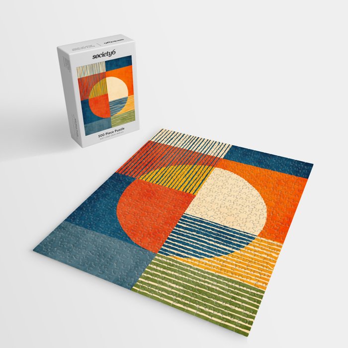 Colorful Bold Geometric Original Artwork Jigsaw Puzzle Gallery Image 2