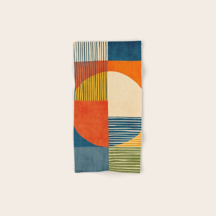 Colorful Bold Geometric Original Artwork Bath Towel Gallery Image 1