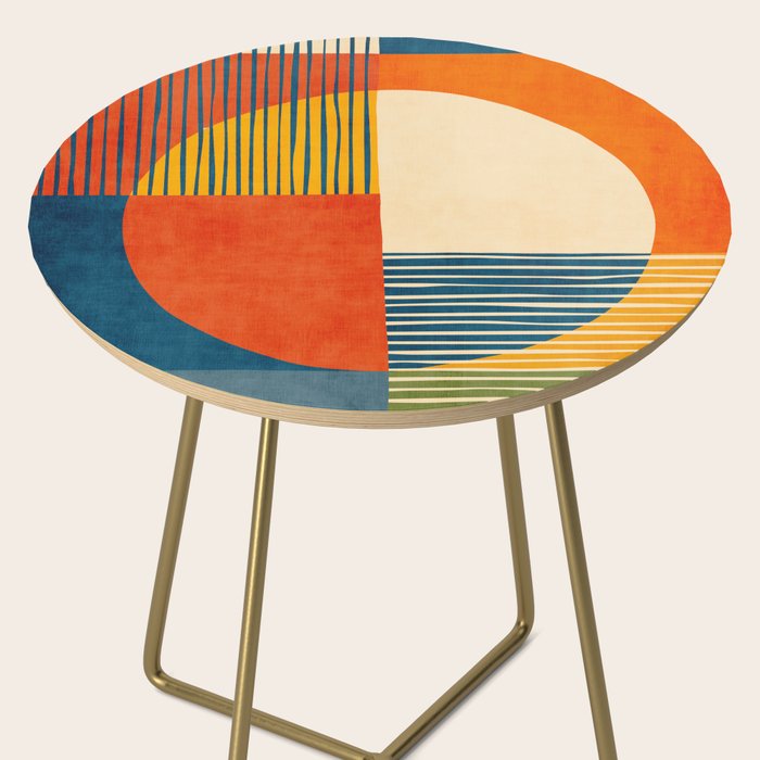 Colorful Bold Geometric Original Artwork Side Table Gallery Image 2