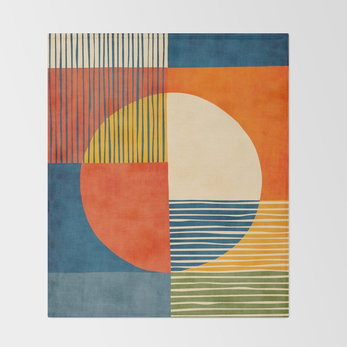 Colorful Bold Geometric Original Artwork Throw Blanket Gallery Image 2