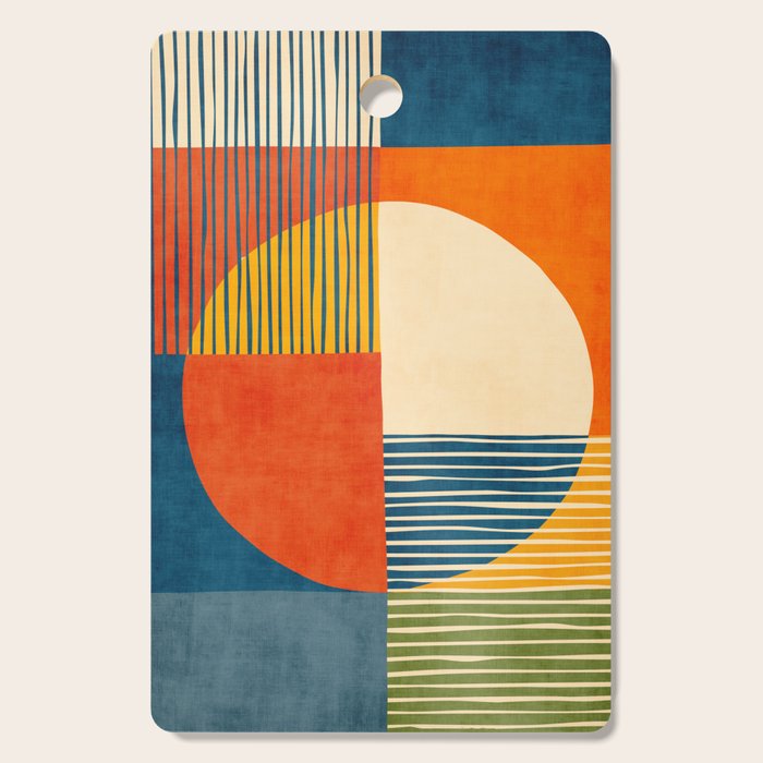 Colorful Bold Geometric Original Artwork Cutting Board Gallery Image 1